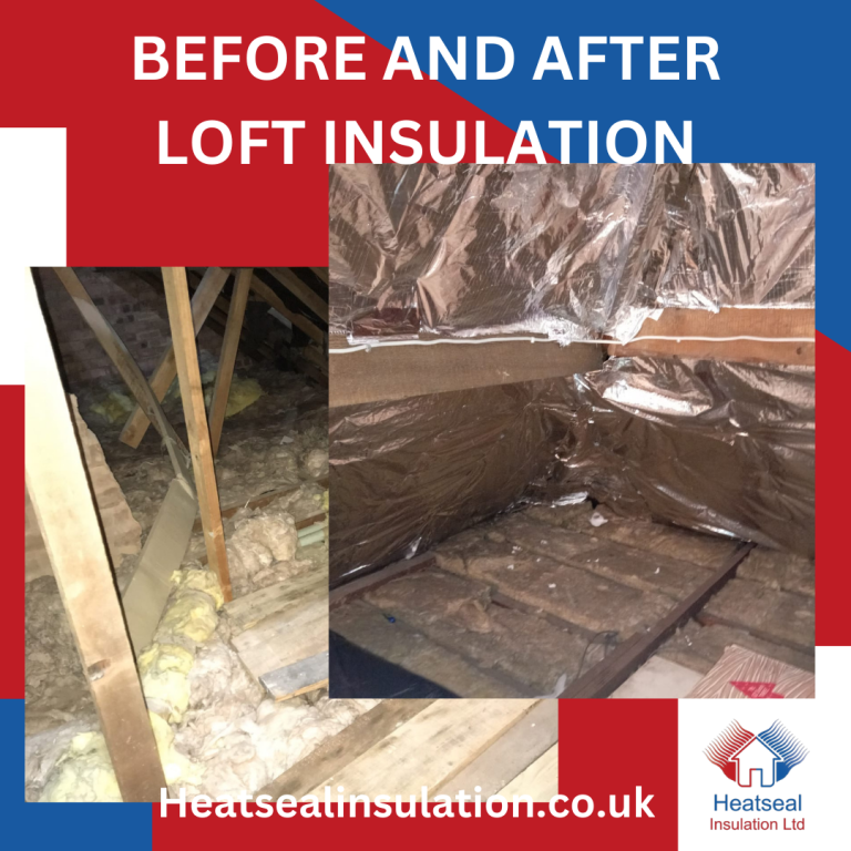 Image of before and after loft insulation in west midlands